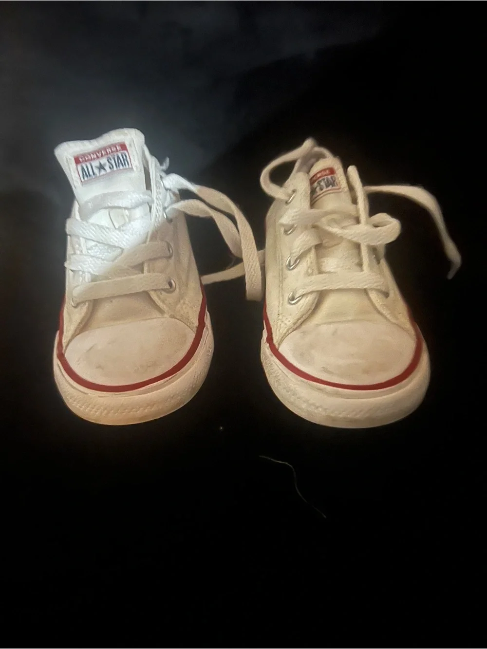 Converse Kids (size 9) White Chucks Red Trim